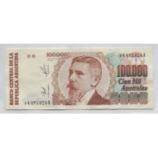 ARGENTINA COL. 728a BILLETE DE 100.000 AUSTRALES